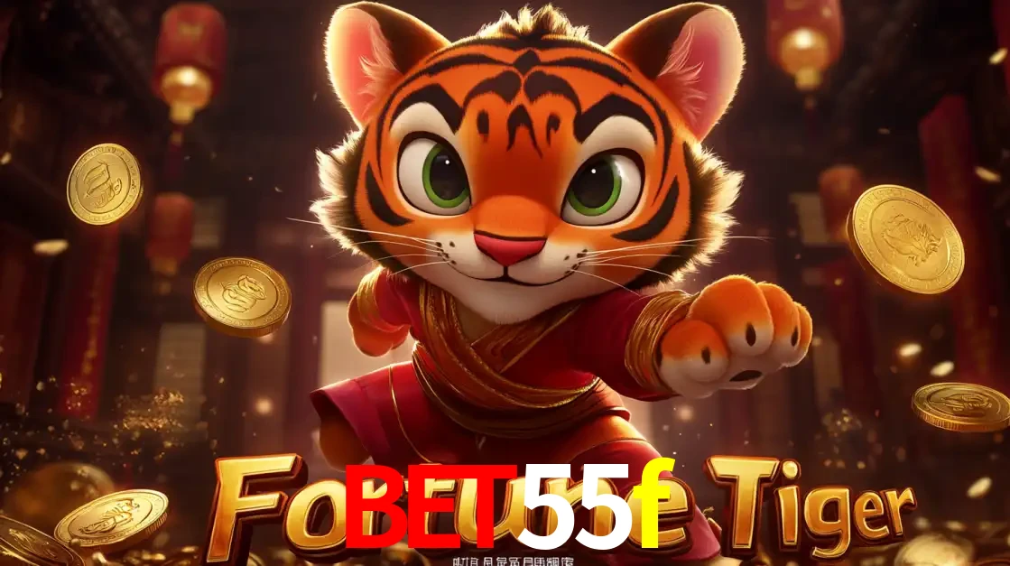 O carismático mascote do jogo de slot Fortune Tiger, um tigre fofo em pose de artes marciais, pronto para trazer sorte e multiplicadores de ganhos no cassino online bet55f.